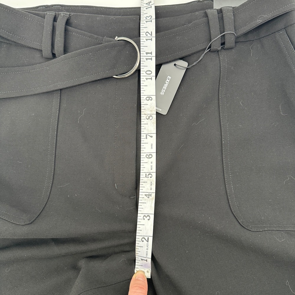 EXPRESS Cargo Pants Super High Waisted Belted Ankle Dark Academia Streetwear 14R - Picture 11 of 14